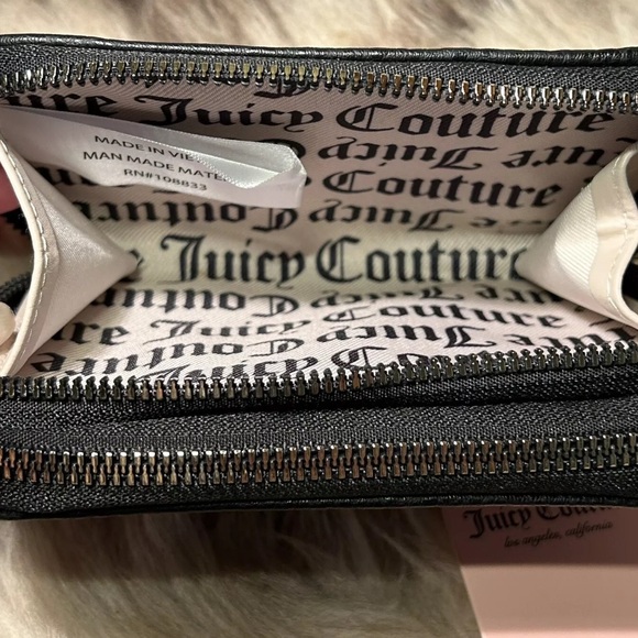 NWT Juicy Couture Breaking The Rules Medium Double Zip Around Wallet - Liquorice - Picture 6 of 6